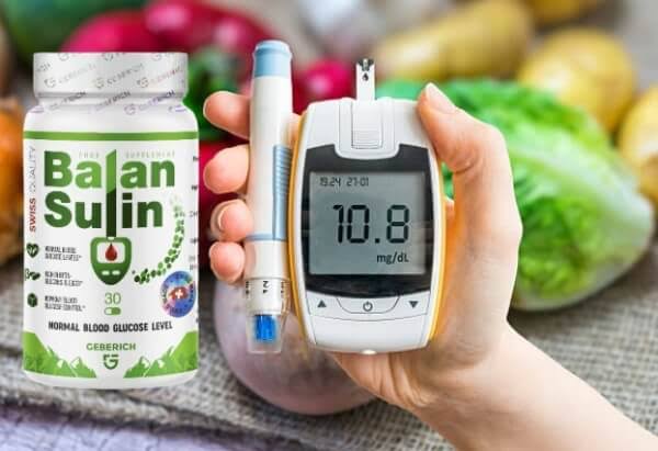 Balansulin supplement bottle with glucometer